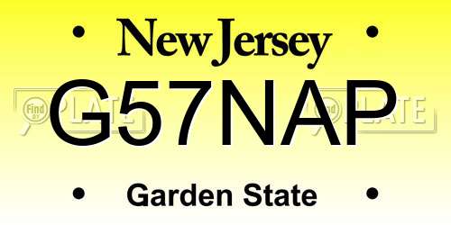 G57NAP New Jersey License Plate