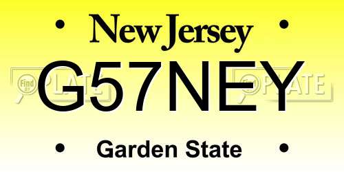 G57NEY New Jersey License Plate