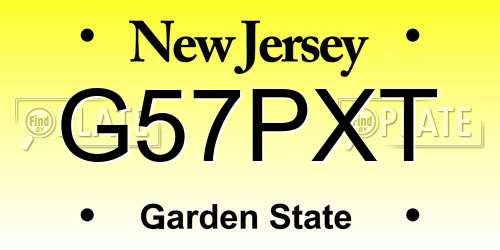 G57PXT New Jersey License Plate