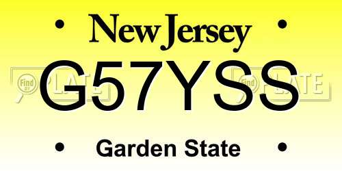 G57YSS New Jersey License Plate
