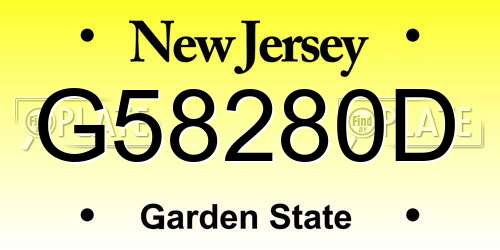 G58280D New Jersey License Plate