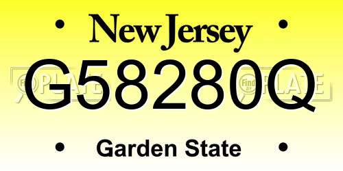 G58280Q New Jersey License Plate