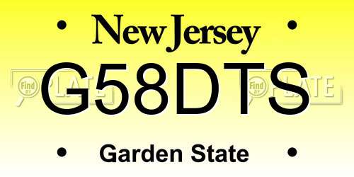 G58DTS New Jersey License Plate