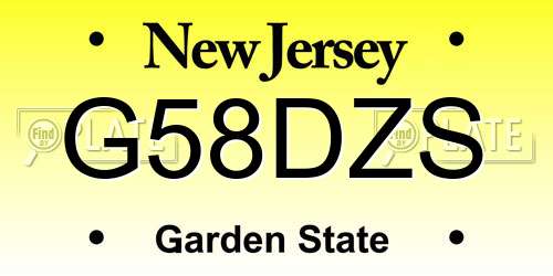 G58DZS New Jersey License Plate
