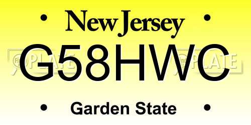 G58HWC New Jersey License Plate