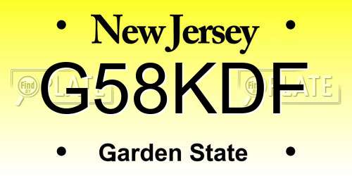 G58KDF New Jersey License Plate
