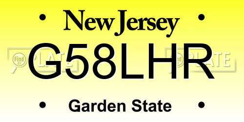 G58LHR New Jersey License Plate