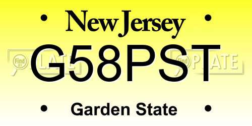 G58PST New Jersey License Plate