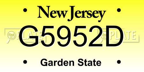 G5952D New Jersey License Plate