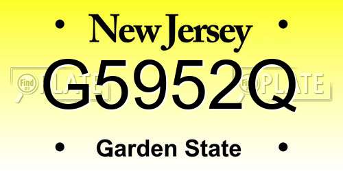 G5952Q New Jersey License Plate