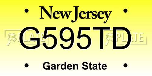 G595TD New Jersey License Plate