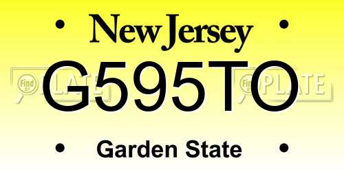 G595TO New Jersey License Plate