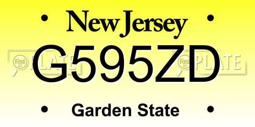 G595ZD New Jersey License Plate