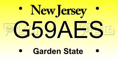 G59AES New Jersey License Plate