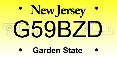 G59BZD New Jersey License Plate