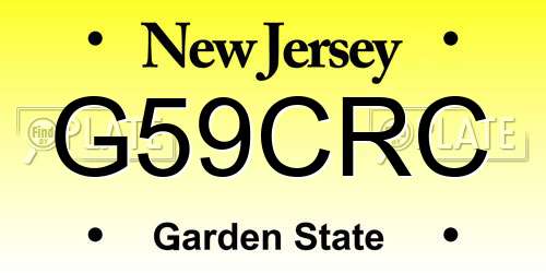 G59CRC New Jersey License Plate