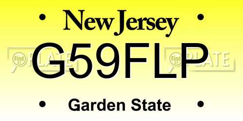 G59FLP New Jersey License Plate