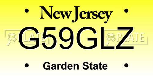 G59GLZ New Jersey License Plate