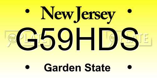 G59HDS New Jersey License Plate