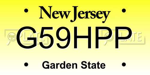 G59HPP New Jersey License Plate
