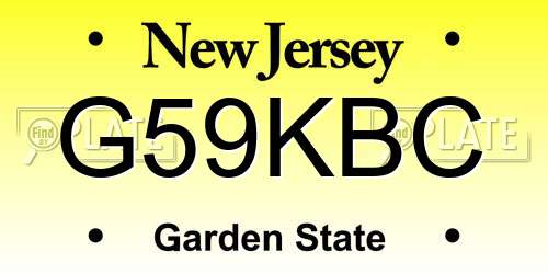G59KBC New Jersey License Plate