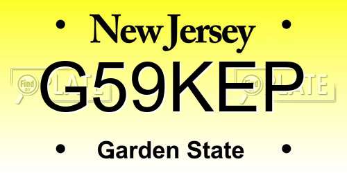 G59KEP New Jersey License Plate
