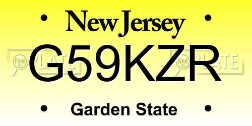 G59KZR New Jersey License Plate