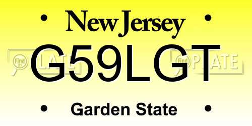 G59LGT New Jersey License Plate