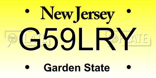 G59LRY New Jersey License Plate