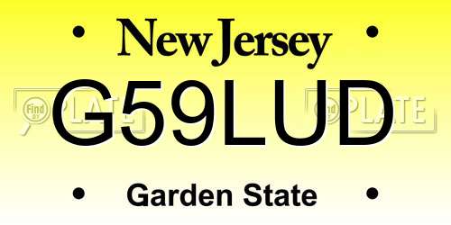 G59LUD New Jersey License Plate