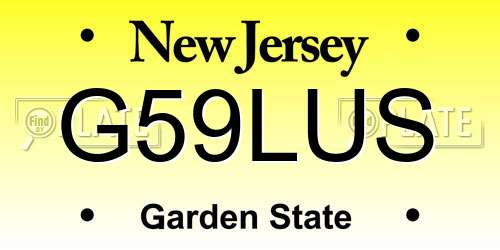 G59LUS New Jersey License Plate