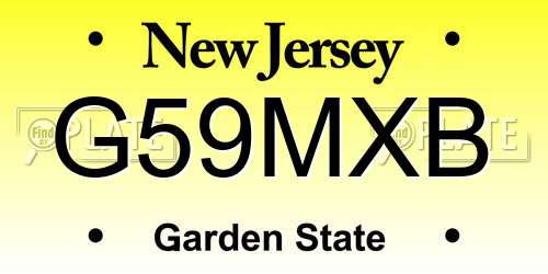 G59MXB New Jersey License Plate