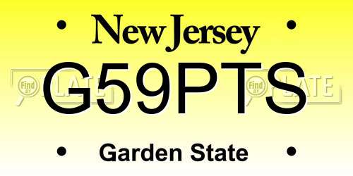 G59PTS New Jersey License Plate