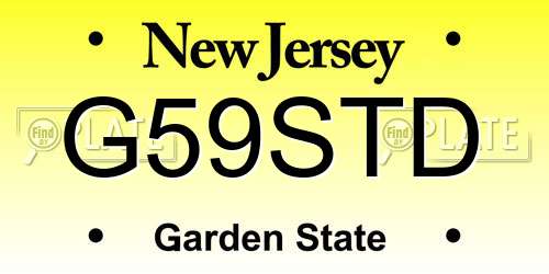 G59STD New Jersey License Plate
