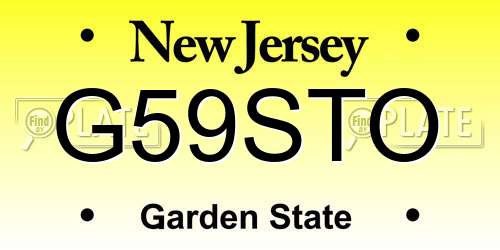 G59STO New Jersey License Plate