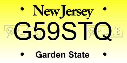 G59STQ New Jersey License Plate