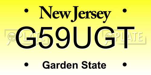 G59UGT New Jersey License Plate
