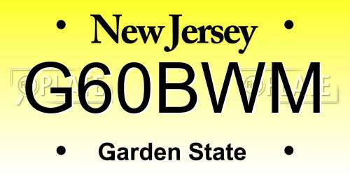 G60BWM New Jersey License Plate