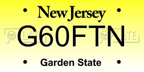 G60FTN New Jersey License Plate