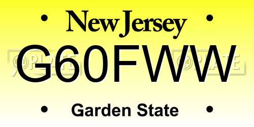 G60FWW New Jersey License Plate