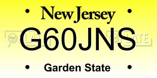 G60JNS New Jersey License Plate