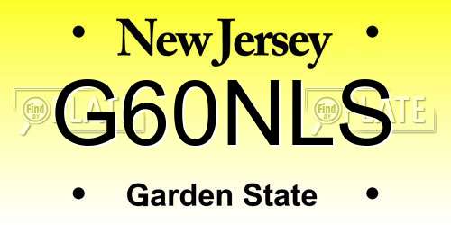 G60NLS New Jersey License Plate