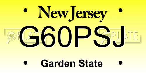 G60PSJ New Jersey License Plate