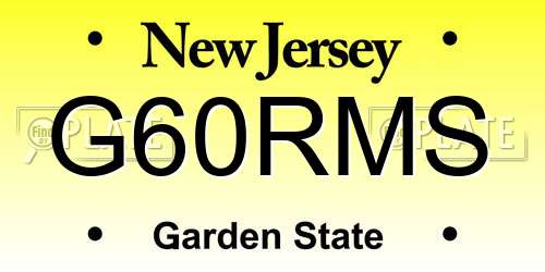 G60RMS New Jersey License Plate