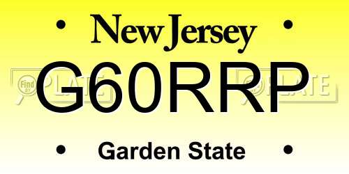 G60RRP New Jersey License Plate