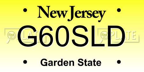 G60SLD New Jersey License Plate
