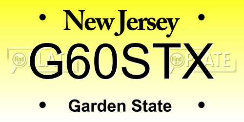 G60STX New Jersey License Plate