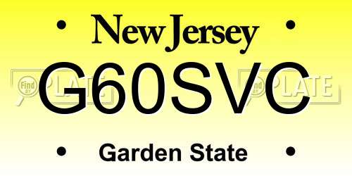 G60SVC New Jersey License Plate