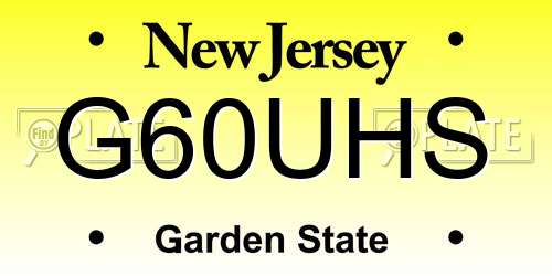 G60UHS New Jersey License Plate