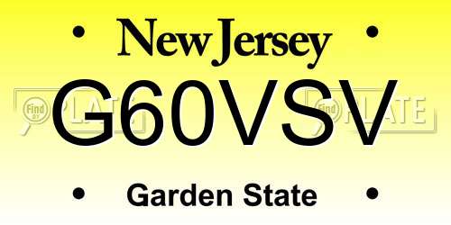 G60VSV New Jersey License Plate